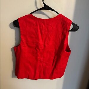 Abercrombie Tie front Linen blend vest size small